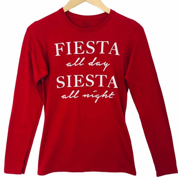 Freeze Tops - Fiesta All Day Siesta All Night Red Tee Shirt